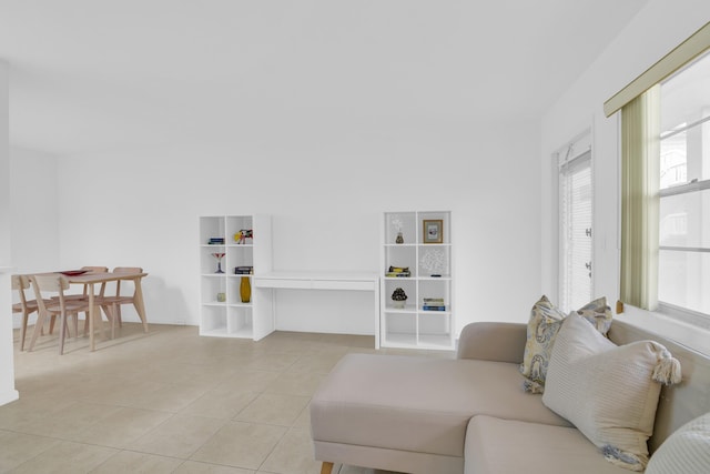 view of tiled living room