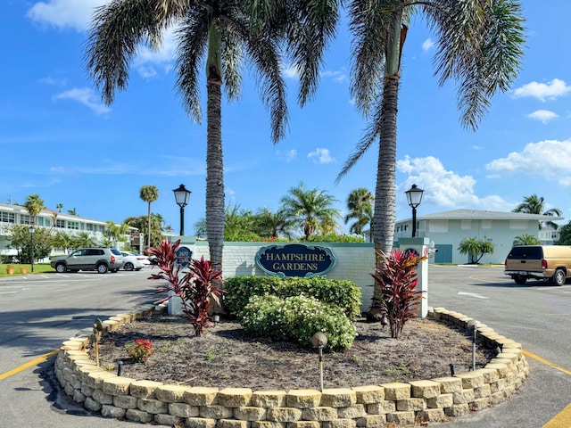 view of community sign