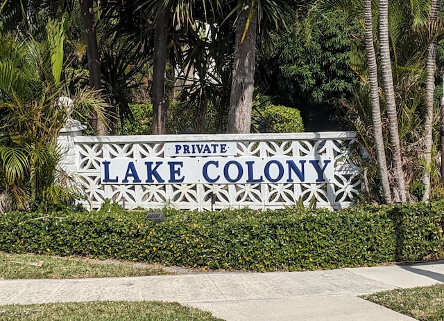 view of community sign