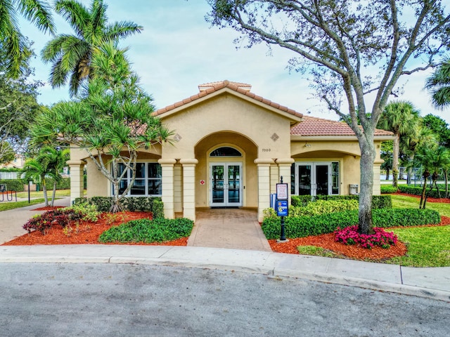 mediterranean / spanish home with french doors