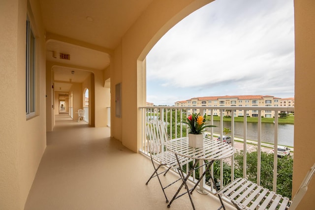 balcony with a water view