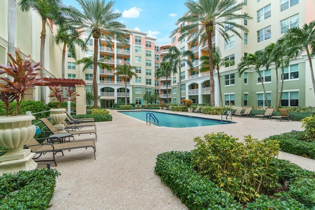 view of pool with a patio