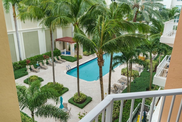 view of pool with a patio