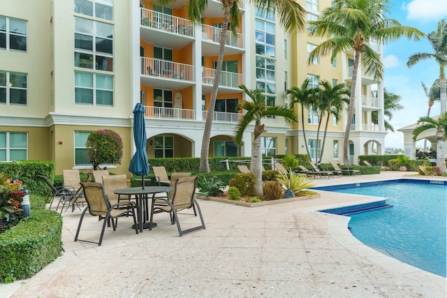 view of pool with a patio