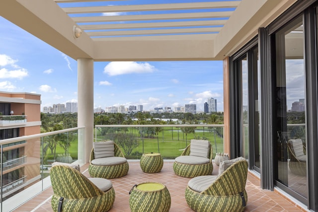 balcony with a pergola