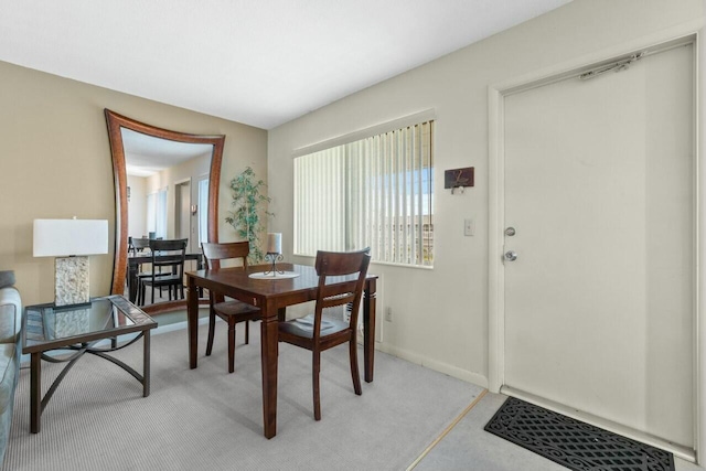 view of carpeted dining room