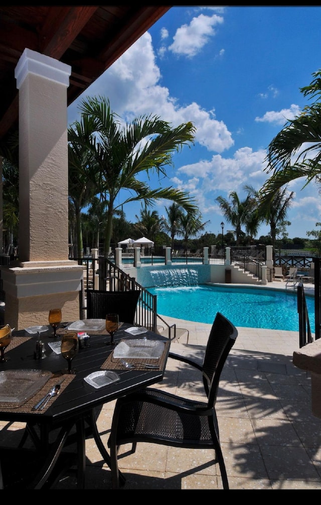 view of pool featuring a patio area