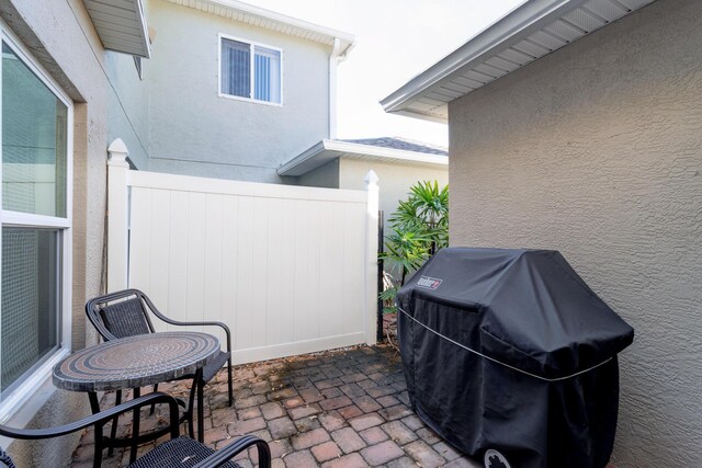 view of patio featuring grilling area