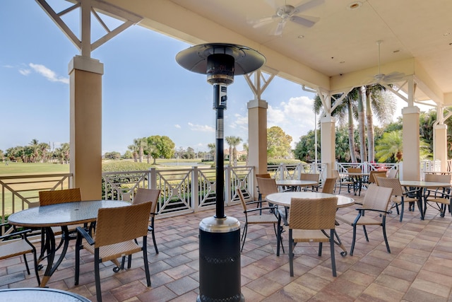 view of patio / terrace with ceiling fan