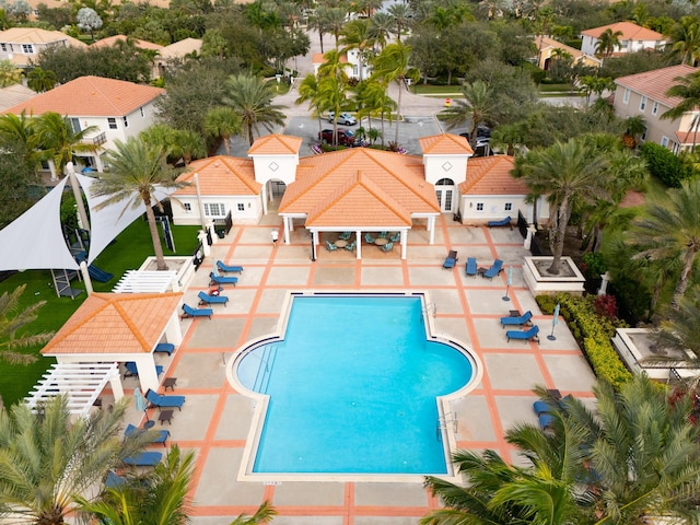 view of pool with a patio area