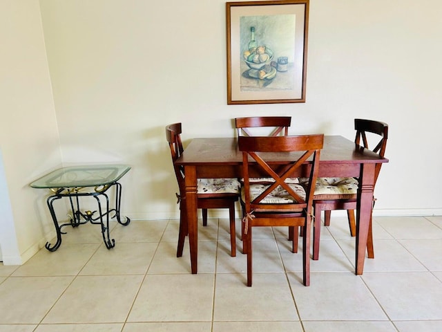 view of tiled dining area