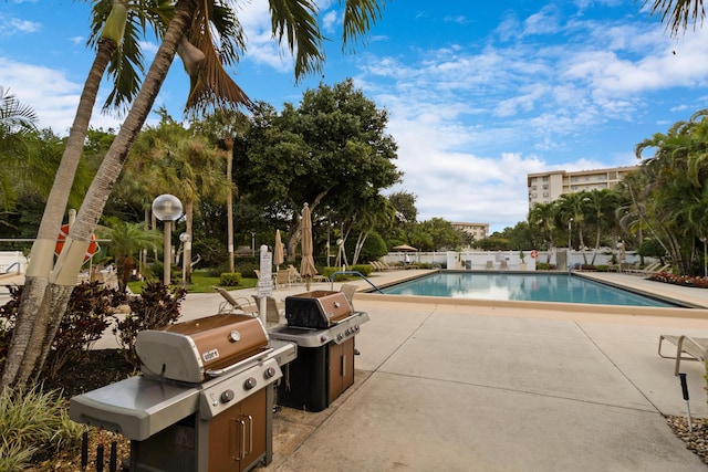 view of pool with a patio area