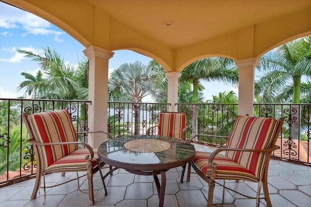 view of patio with a balcony