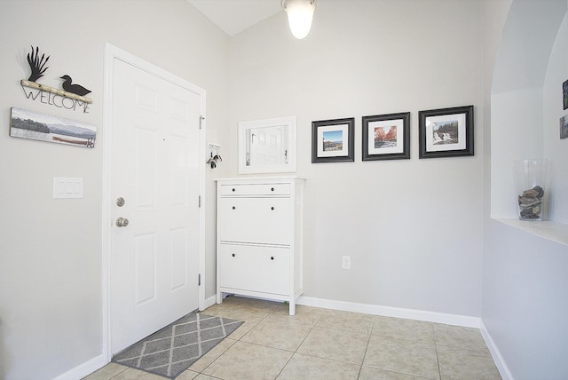 view of tiled foyer entrance