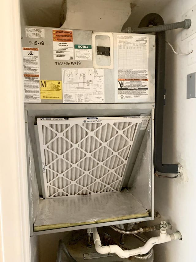 interior details with heating unit