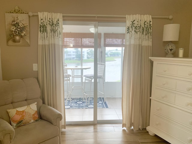 entryway featuring hardwood / wood-style flooring