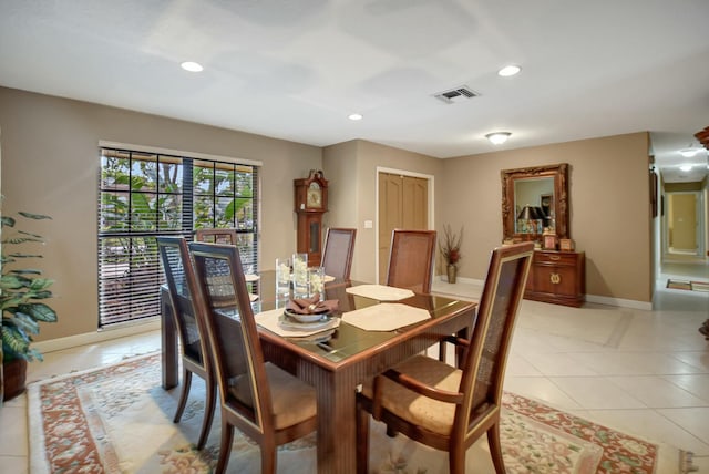 view of tiled dining area