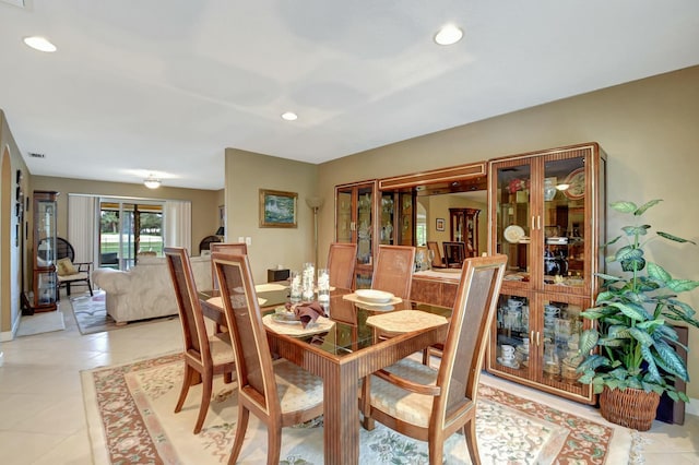 view of tiled dining area