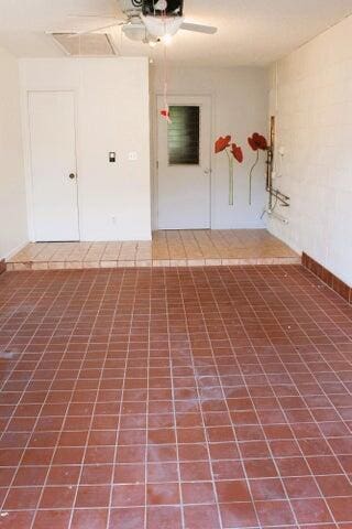 view of patio featuring ceiling fan