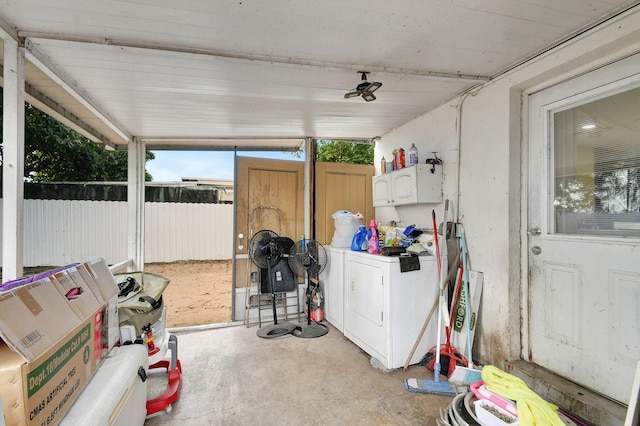 interior space with independent washer and dryer