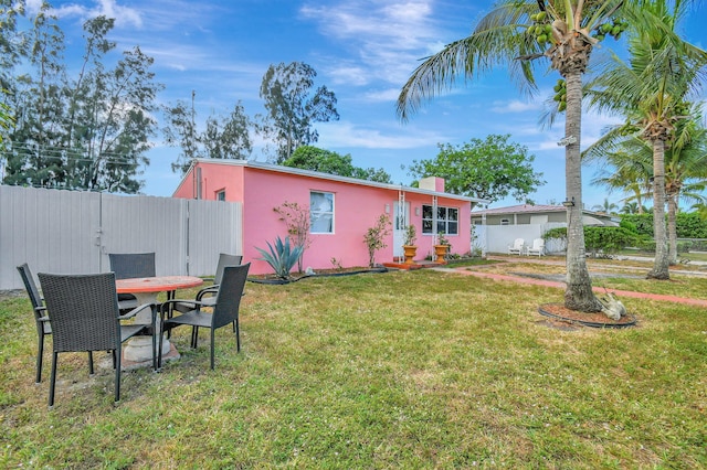 exterior space with a front yard