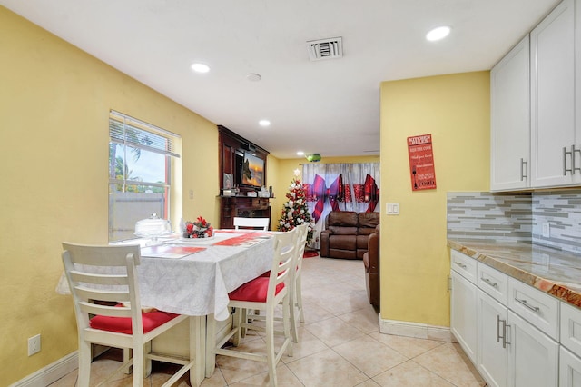 view of tiled dining space