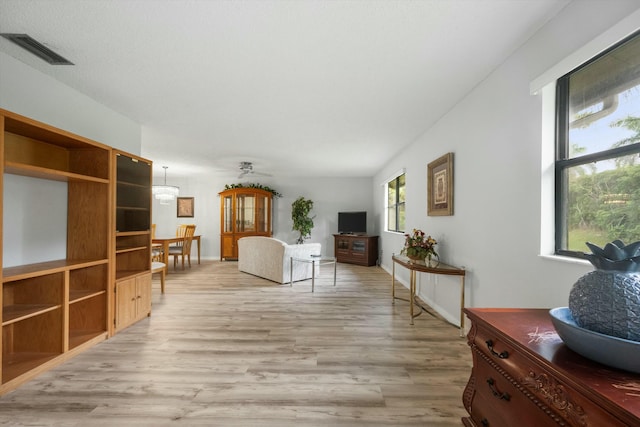 living room featuring light hardwood / wood-style floors