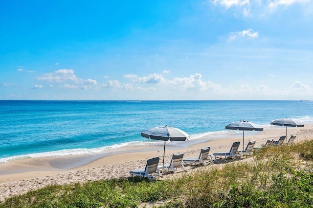 water view featuring a beach view