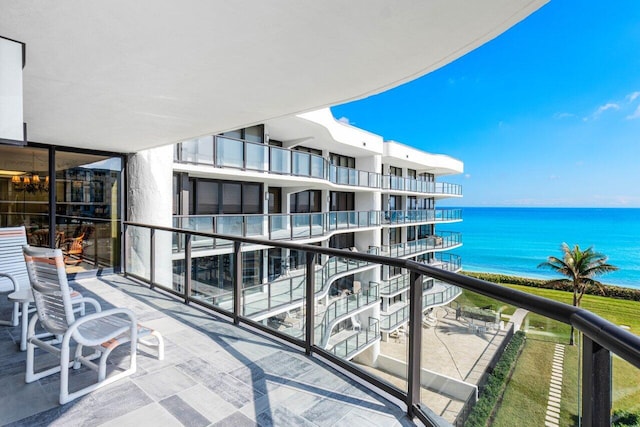 balcony with a water view