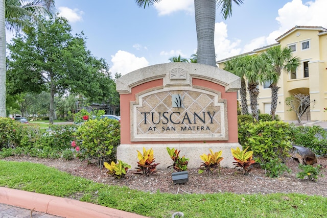 view of community sign