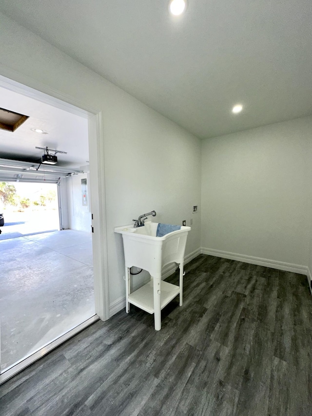 interior space featuring dark hardwood / wood-style floors