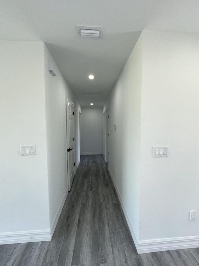 hall featuring dark hardwood / wood-style flooring