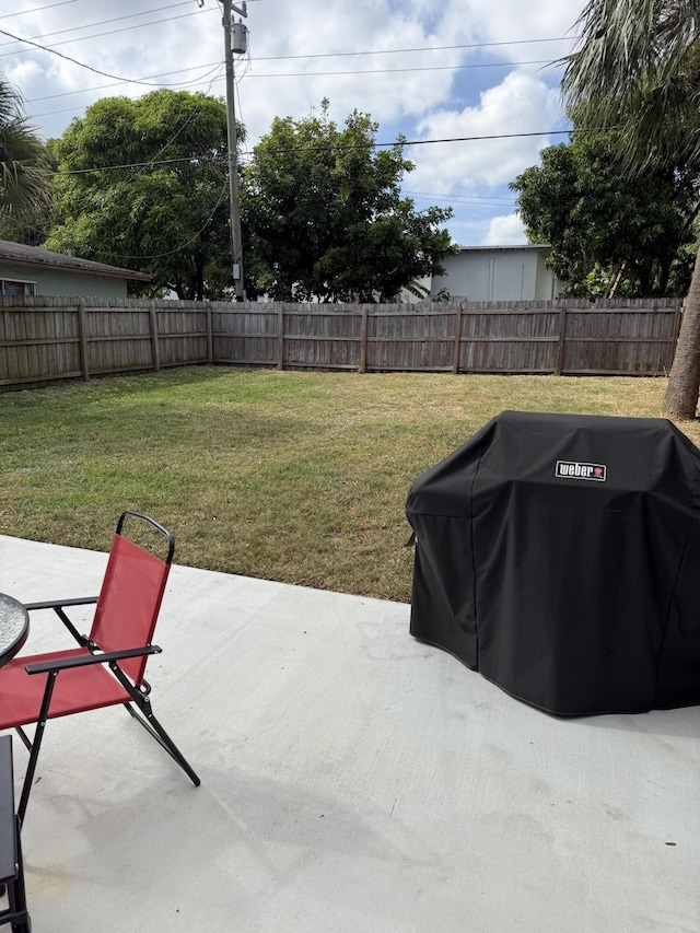 view of yard featuring a patio