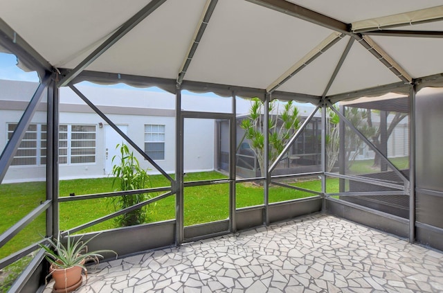 view of unfurnished sunroom