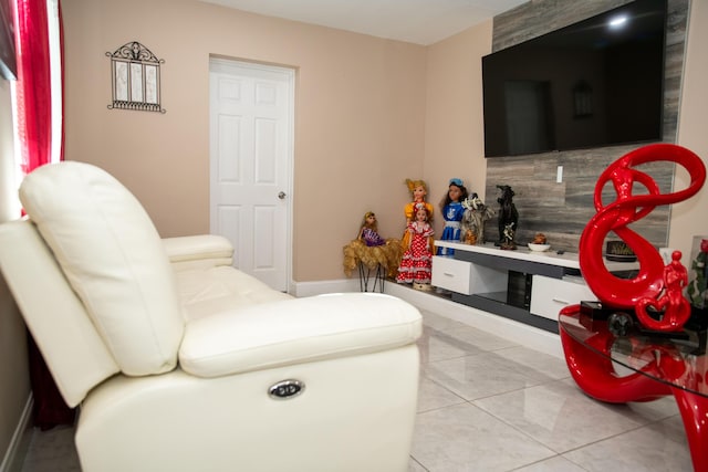 view of tiled living room