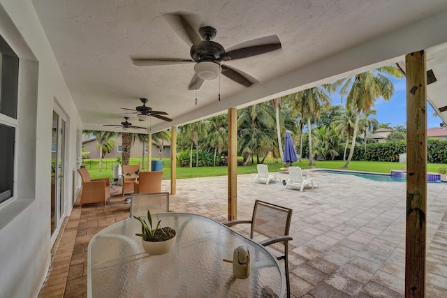 view of patio / terrace with ceiling fan