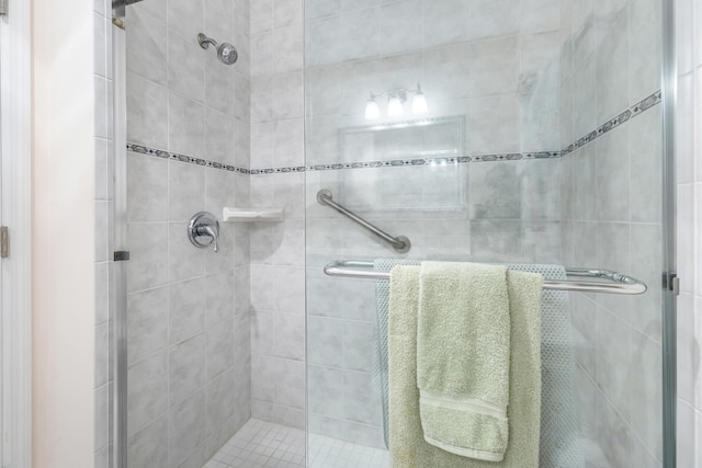 bathroom featuring walk in shower