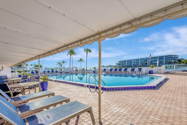 view of pool featuring a patio area