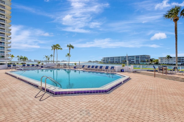 view of pool featuring a patio