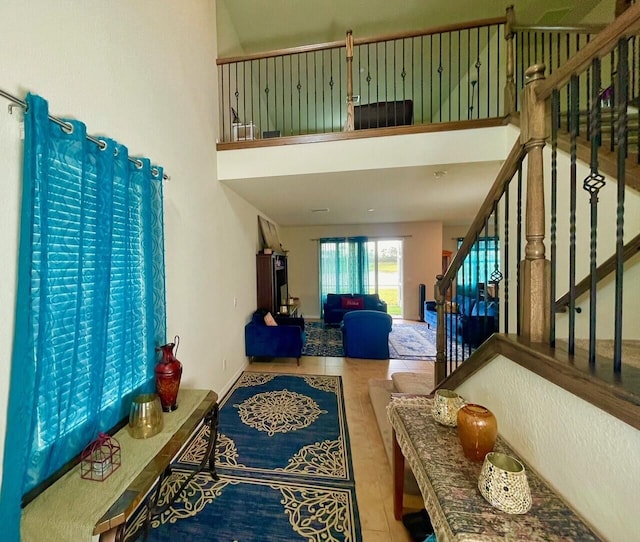 interior space featuring tile patterned flooring