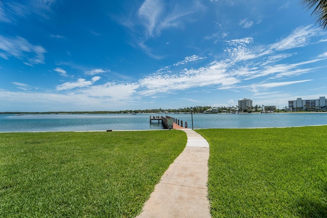 view of water feature featuring a boat dock