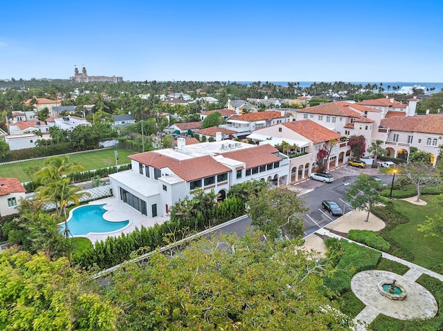 drone / aerial view with a residential view