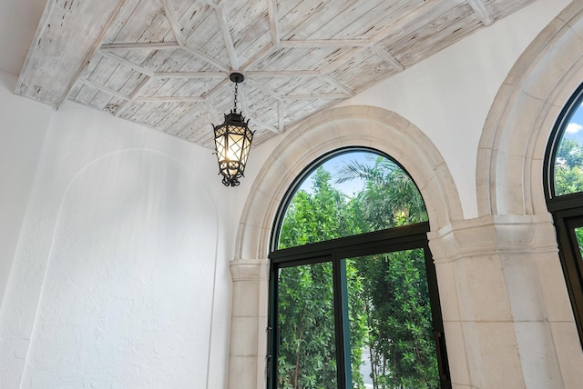 room details featuring wooden ceiling