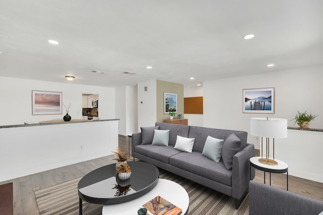 living room featuring hardwood / wood-style floors