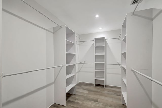 spacious closet with light wood-type flooring