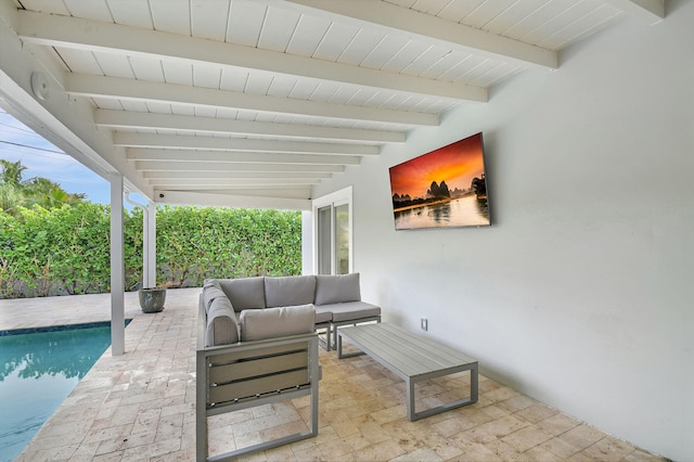 view of patio / terrace featuring an outdoor hangout area