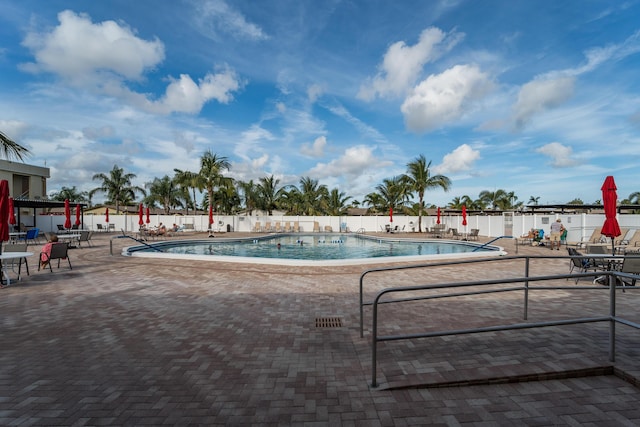 view of pool with a patio area