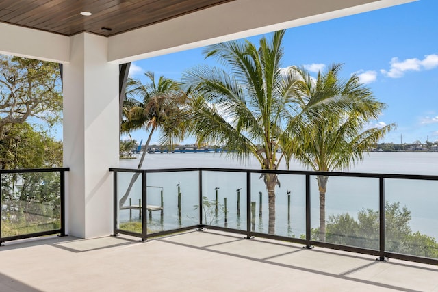 balcony with a water view