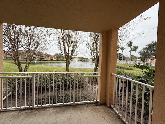 balcony with a water view