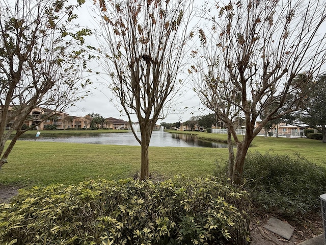 view of yard featuring a water view